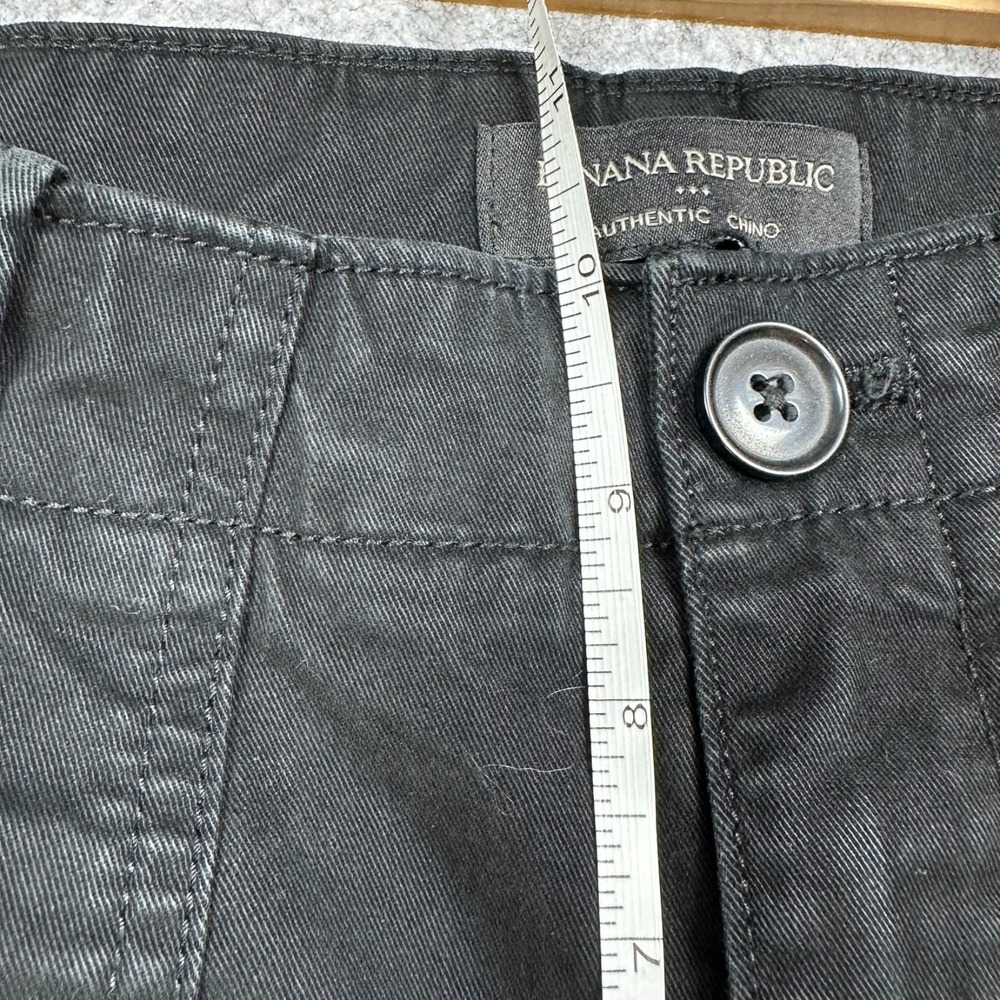BANANA REPUBLIC High-Rise Chino Pants Black Tapered Leg Ankle Zip Women's 4 - Picture 8 of 12